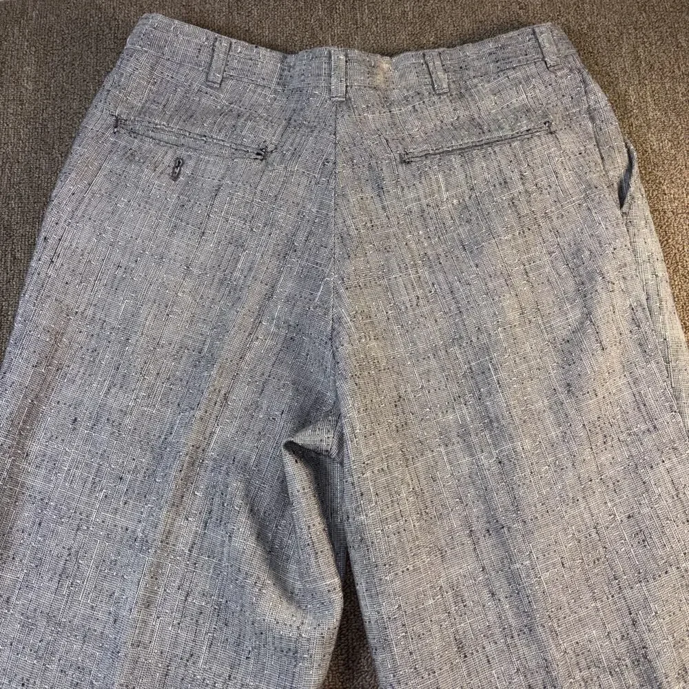 Vintage IMPACT Textured Slacks Pants USA Gray 34x30 Disco Leisure